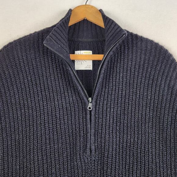 Offline by Aerie Chunky Knit Quarter Zip Sweater Women’s SZ M Navy GUC - Picture 8 of 15